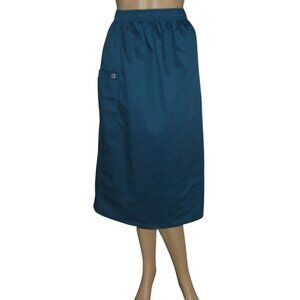 Wonder Wink Midi Skirt Womens Small Blue Scrub Pockets Wonder Work classic fit